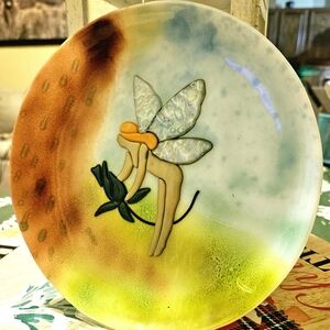 Handcrafted Original Decorative Glass Fairy Plate